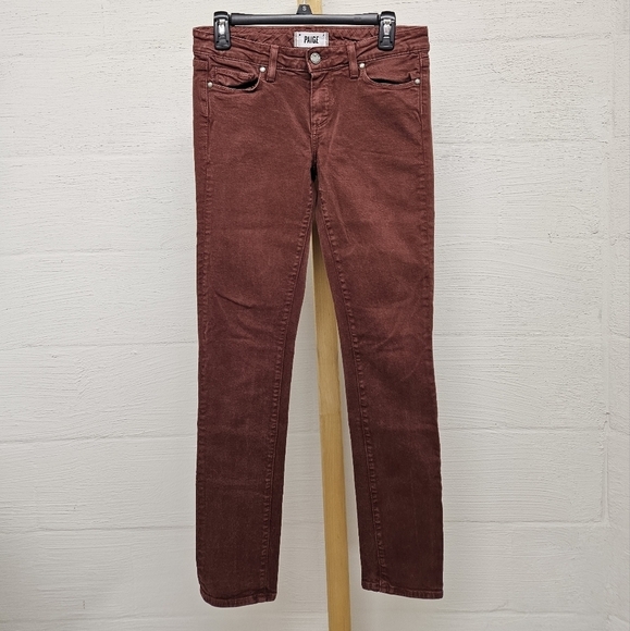 Paige Skyline Low Rise Skinny Jeans in Distressed Rust Size 28 - Picture 2 of 13